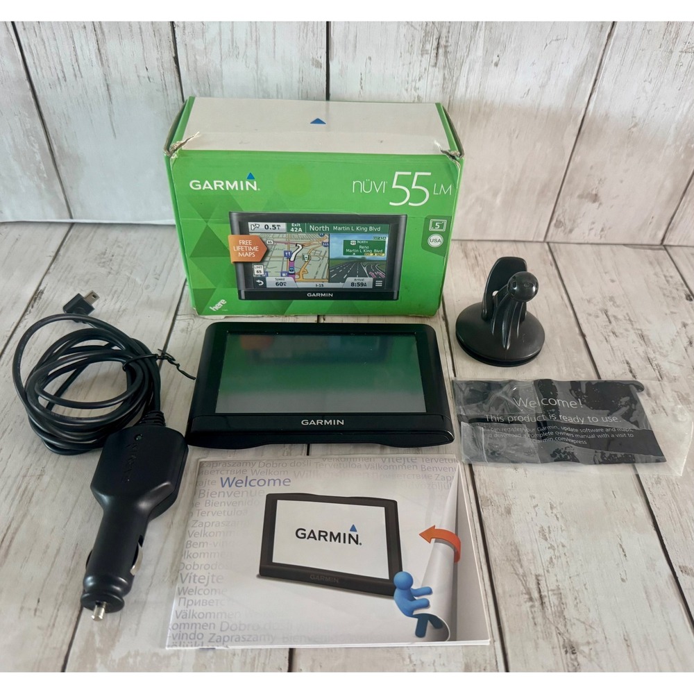 Garmin Nuvi 55LM GPS Navigation System with Box, Mount, and Charger ~ Works